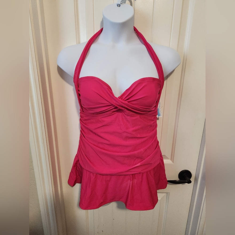 Shore Shapes Swimwear Size 20 Pink Halter Skirt One Piece Swimsuit | NWT